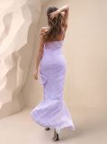 Women Irregular Backless Polka Dot Halter Dress