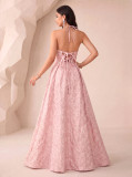 Women Cross Backless Pattern Maxi Dress
