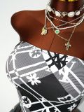 Women's Print Low Back Lace-Up Sexy Sleeveless Tank Top
