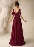 Women Sequin Patchwork Slit Chiffon Maxi Dress