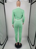 Women's Baseball Style Casual Two-Piece Pants Set