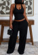 Women's Halter Neck Slim Fit Tank Top & Drawstring Wide Leg Pants Casual Sports Set