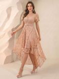 Women Lantern Sleeve V-Neck Lace Maxi Dress