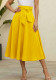 Summer Women's Solid Casual Midi Skirt