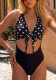 Women's Polka Dot Low Back Sexy One-Piece Swimsuit