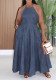 Spring Summer Women's Sleeveless Denim Maxi Dress