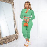 Women's Baseball Style Casual Two-Piece Pants Set