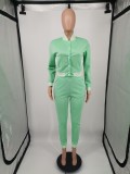 Women's Baseball Style Casual Two-Piece Pants Set