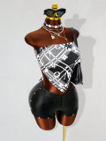 Women's Print Low Back Lace-Up Sexy Sleeveless Tank Top