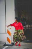 Summer Women's Button Zip Camouflage Patchwork Loose Cargo Pants