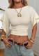 Women Summer Solid Off-Shoulder Short-Sleeve Top