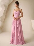 Women Chiffon Off-Shoulder Asymmetrical Maxi Dress