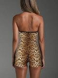 Women's Sexy Color Block Halter Neck Slim Fit Bodysuit