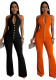 Summer Women's Sexy Low Back Halter Neck Slim Fit Jumpsuit
