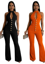 Summer Women's Sexy Low Back Halter Neck Slim Fit Jumpsuit Summer Women's Sexy Low Back Halter Neck Slim Fit Jumpsuit