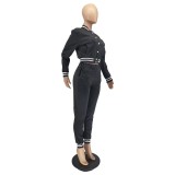 Women's Baseball Style Casual Two-Piece Pants Set