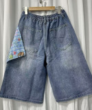 Women Bear and Star Wide-Leg Denim Pant