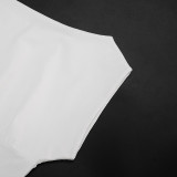 Women Solid Off-Shoulder Short-Sleeve Top and Shorts Two-Piece Set
