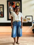 Women Wide-Leg Denim Shorts