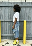 Women Bear and Star Wide-Leg Denim Pant