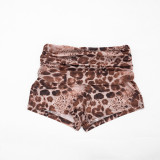 Women Spring/Summer Print Crop Top and Shorts Two-piece Set