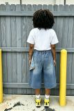 Women Bear and Star Wide-Leg Denim Pant