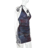 Women V Neck Halter Neck Off-Shoulder Bodycon Strap Dress