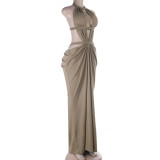 Women Ribbon Hollow-Out Dress