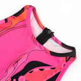 Women Summer Sleeveless Print Jumpsuit