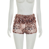 Women Spring/Summer Print Crop Top and Shorts Two-piece Set