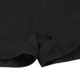 Women Summer U-Neck Sports Vest Stretchy Shorts Two-Piece Set