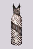 Women Lace See-Through Patchwork Camisole Slit Bodycon Maxi Dress