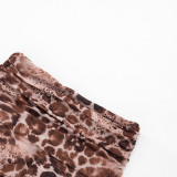 Women Spring/Summer Print Crop Top and Shorts Two-piece Set