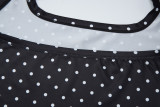 Women Polka Dot Halter Neck Backless Tank Top