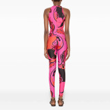 Women Summer Sleeveless Print Jumpsuit
