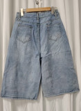 Women Spring/Summer Multi-Color Button Wide-Leg Denim Pant