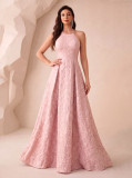 Women Cross Backless Pattern Maxi Dress