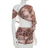 Women Spring/Summer Print Crop Top and Shorts Two-piece Set