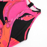 Women Summer Sleeveless Print Jumpsuit