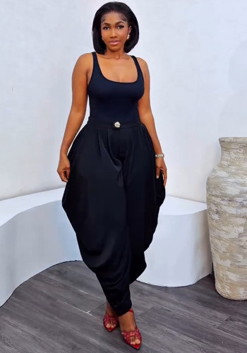 Summer Women's Plus Size High Waist Vest & Pants Two-Piece Set