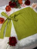 Women's Holidays Flower Detail Halter Neck Low Back Open Waist Lace-Up Bodycon Skirt Set