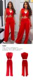 Women's Casual Sleeveless Cropped Top & Pants Two-Piece Set