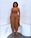 Summer Women's Plus Size High Waist Vest & Pants Two-Piece Set
