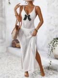 Women's Holidays Lace-Up Slit Sexy Lace Strap Beach Maxi Dress
