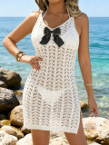 Women's Beach Holidays Bow Patchwork Hollow Strap Cover-Up Dress