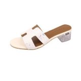 Women's Outdoor Wear Rhinestone Crystal Strap Block Heel Slide Sandals
