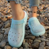Summer Women's Platform Clogs Soft Sole Waterproof Quick-Dry Non-Slip Closed Toe Jelly Shoes