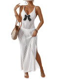 Women's Holidays Lace-Up Slit Sexy Lace Strap Beach Maxi Dress