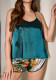 Summer Women's Plus Size Sexy Strap Pajama SetOpen Back Slit Loungewear