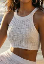 Women's Sexy Hollow Crop Strap Top Beach Cover-Up Women's Sexy Hollow Crop Strap Top Beach Cover-Up